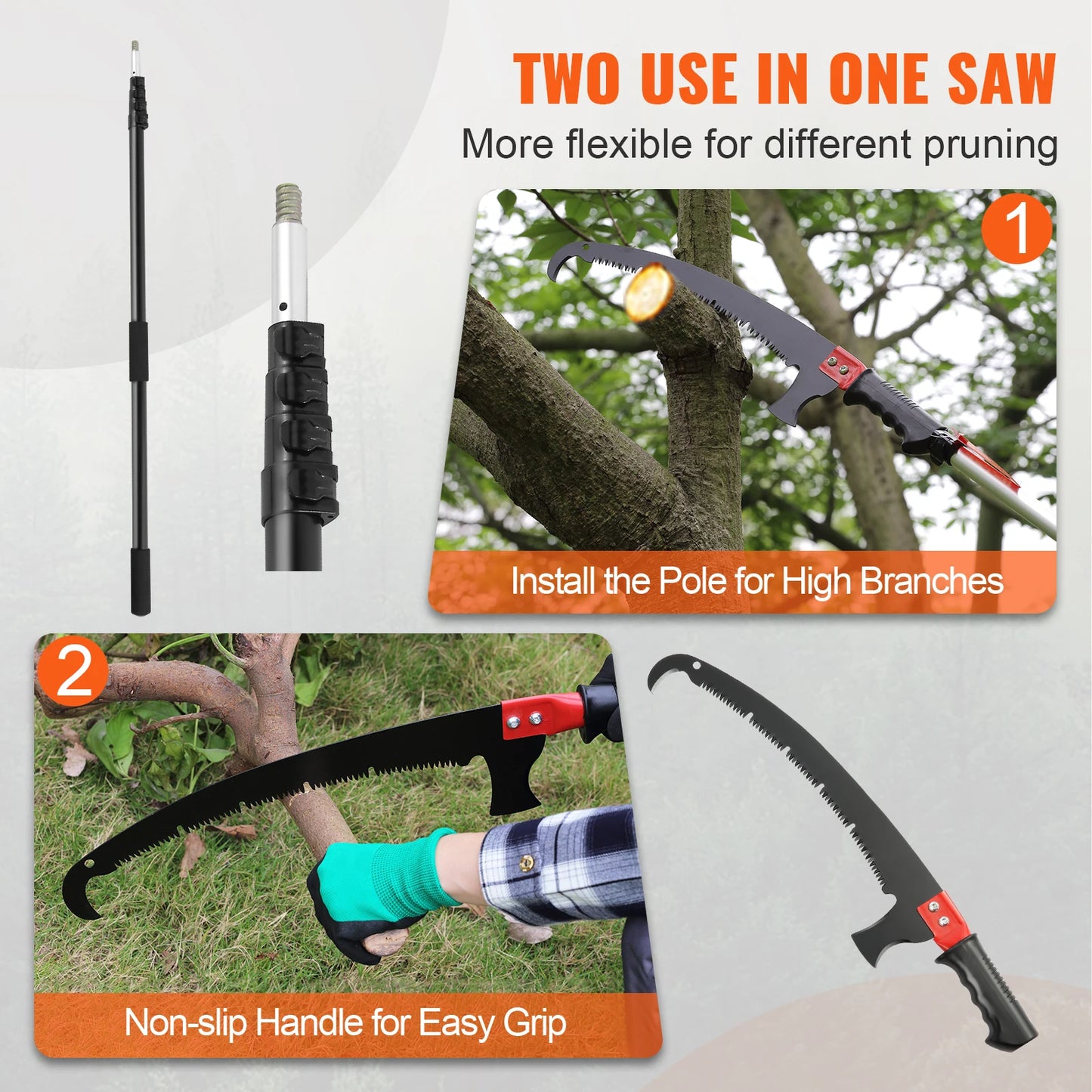Manual Pole Saw, Extendable Tree Prune