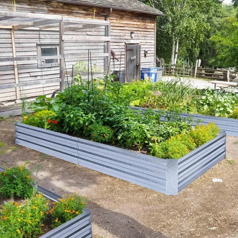 Galvanized Raised Garden Beds, 8x4x1ft