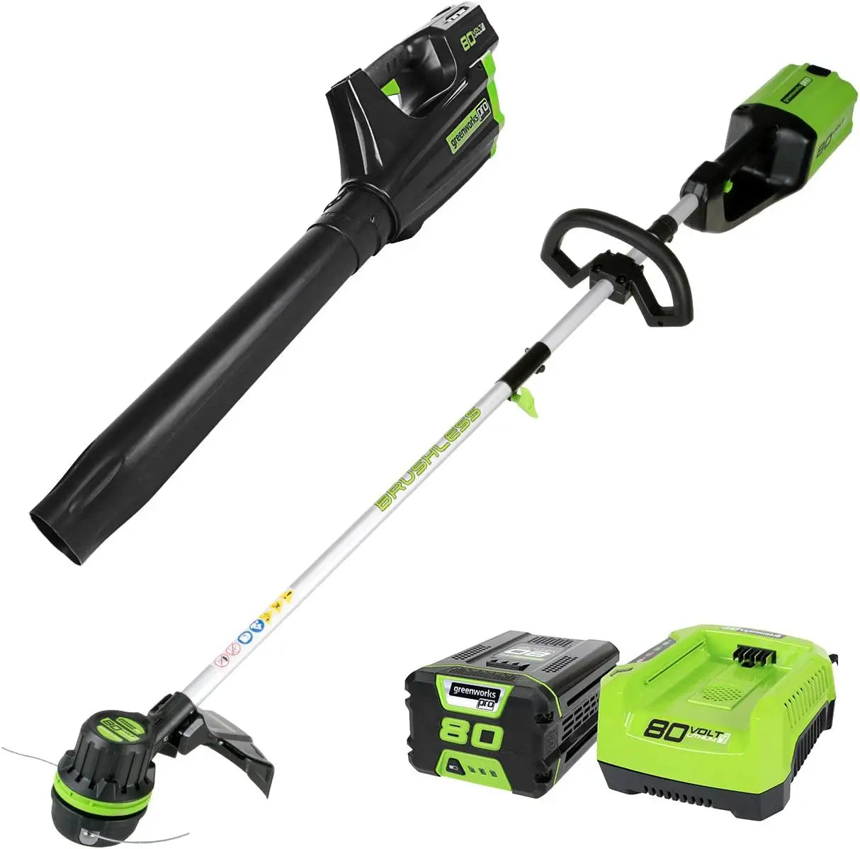 80V Cordless String Trimmer + Leaf Blower Combo