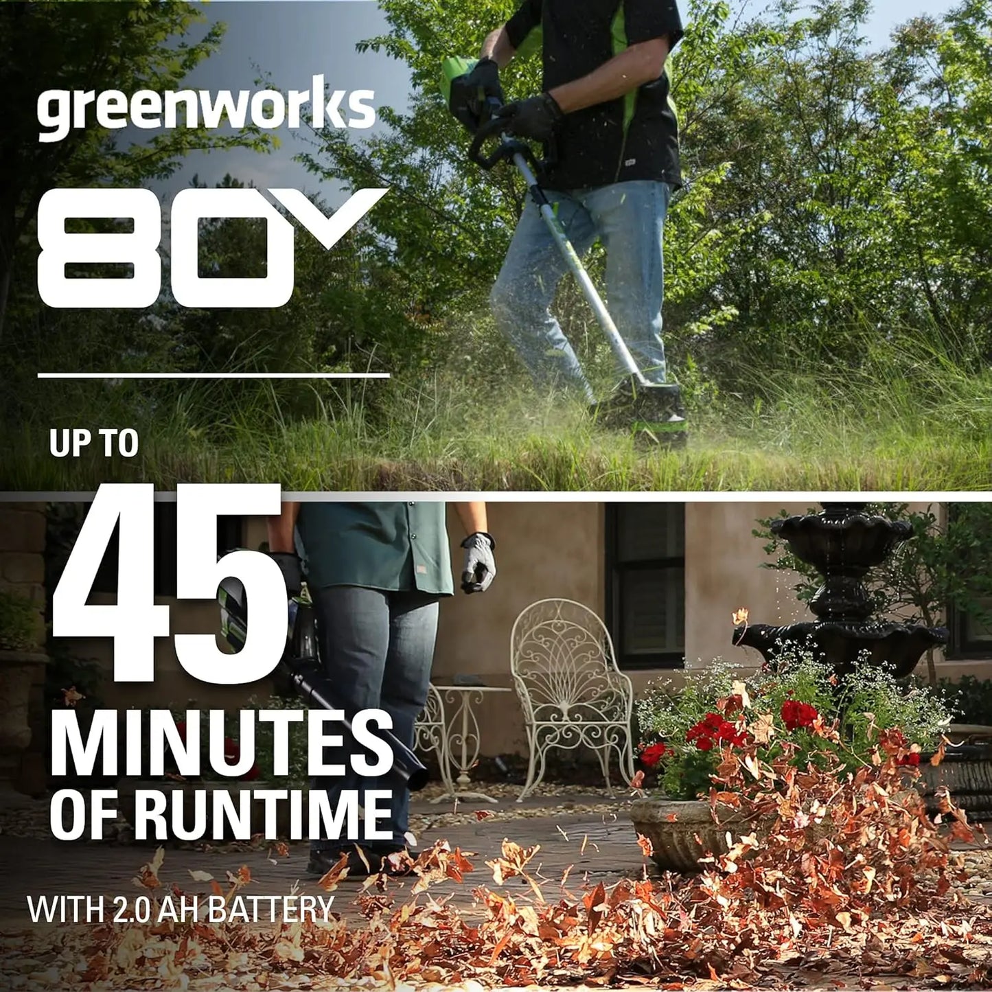 80V Cordless String Trimmer + Leaf Blower Combo