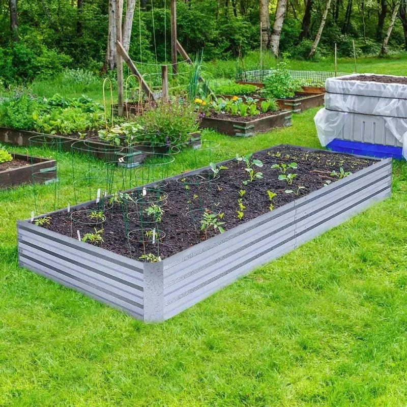 Galvanized Raised Garden Beds, 8x4x1ft