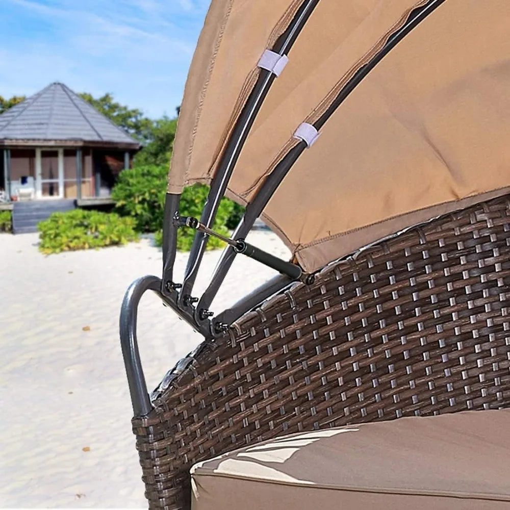 Outdoor Daybed with Retractable Canopy