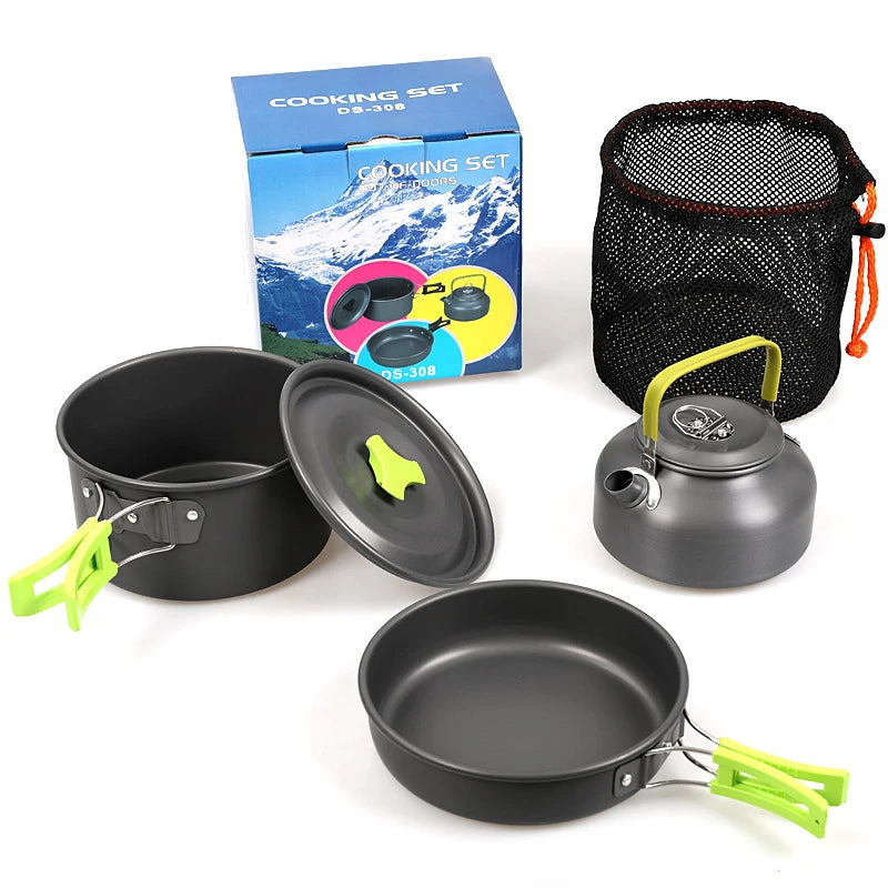 3pcs/Set Ultra-light Aluminum Alloy Camping Cookware