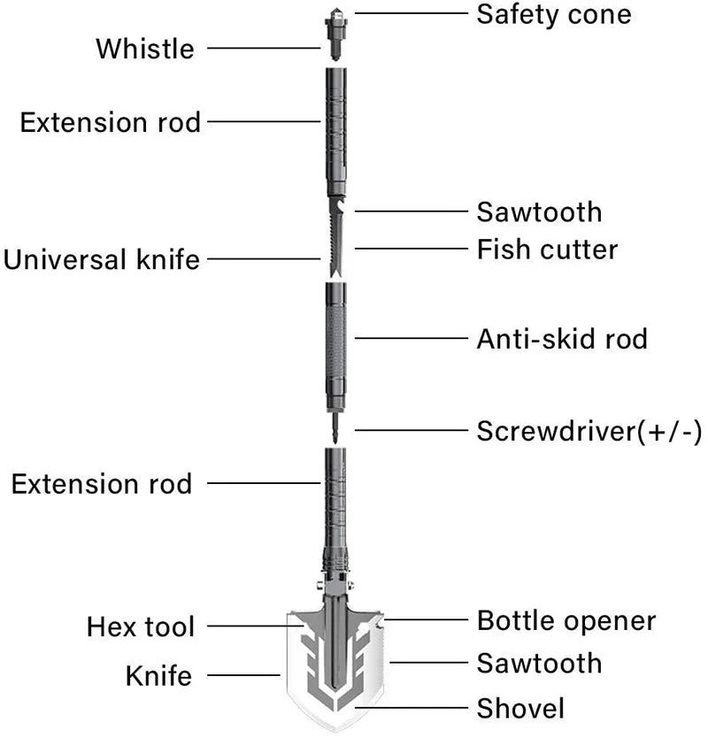 Multi-purpose Folding Military Shovel Camping Defense Security