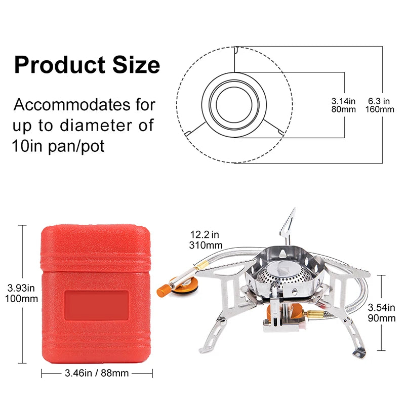 Camping Wind Proof Gas Burner rips