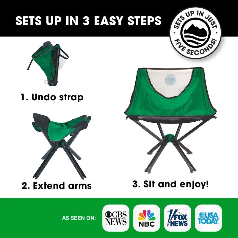 Lightweight Folding Chair for Camping - Supports 300 Lbs