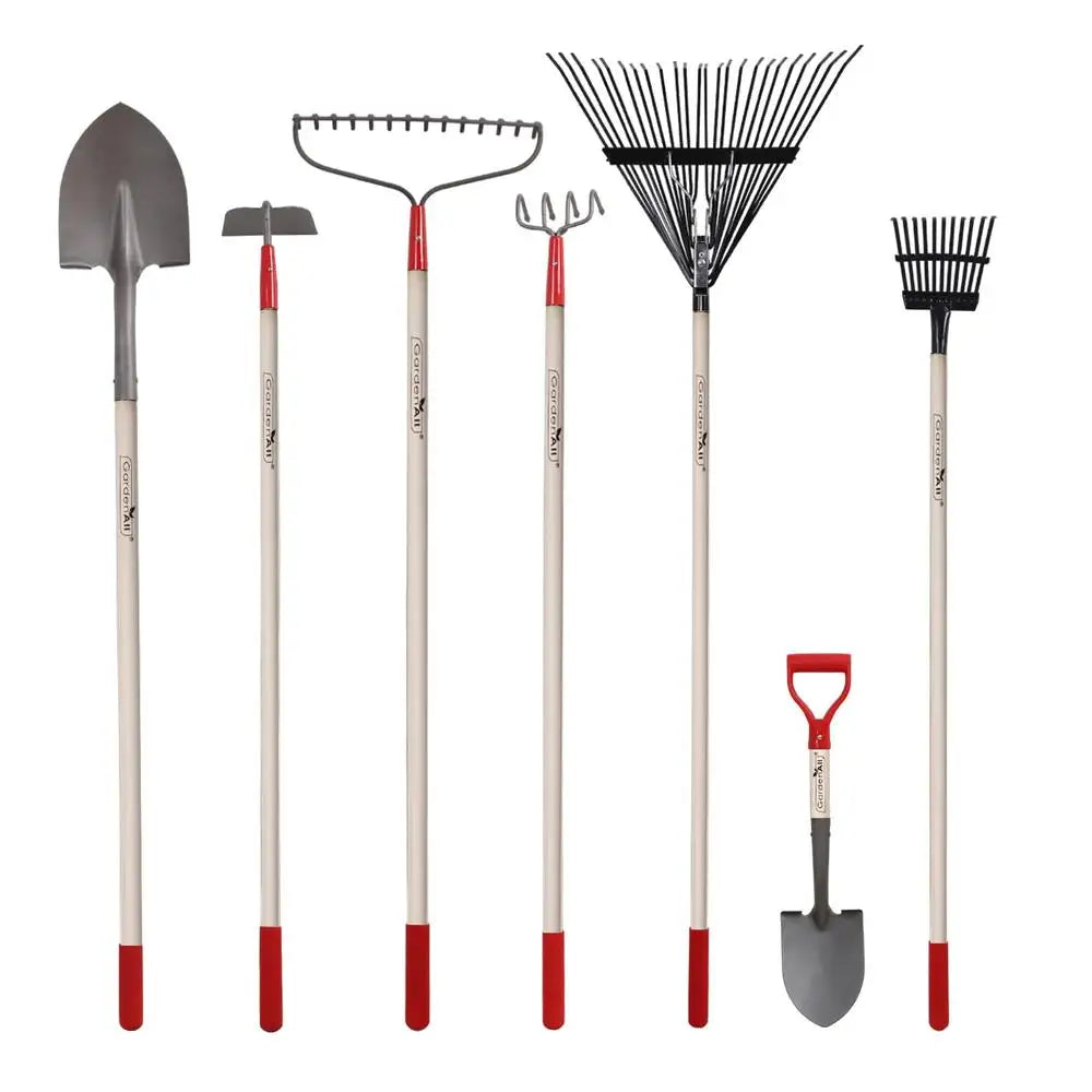 7-Piece Shovels Rakes Hoe Set