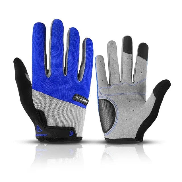 Men/Women Summer Full Finger Cycling Gloves-Black