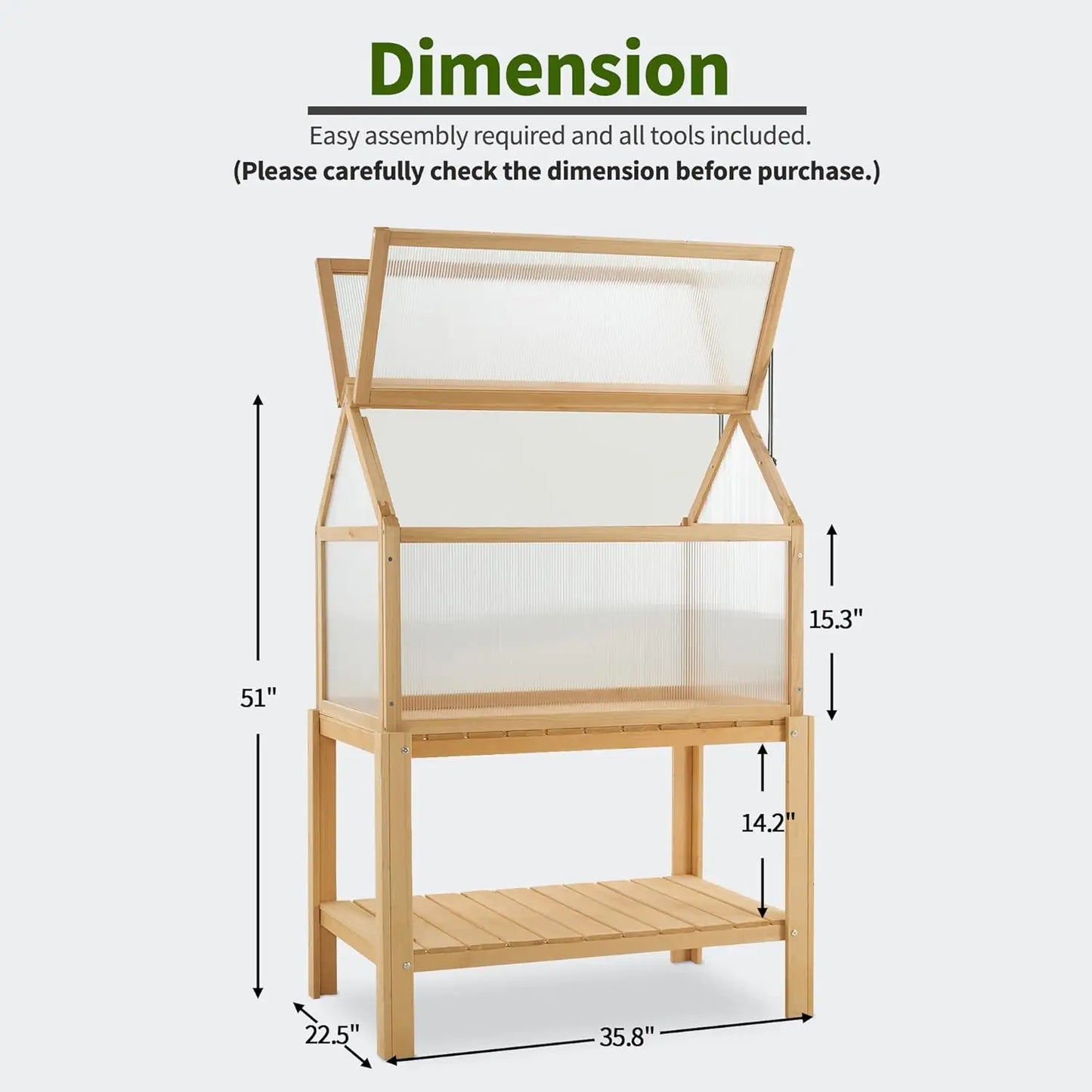 Raised Potted Plant Protection Box w/Shelf, Outdoor/Indoor