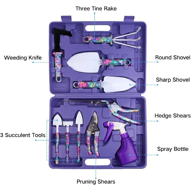 Garden Hand Tools with Carrying Case