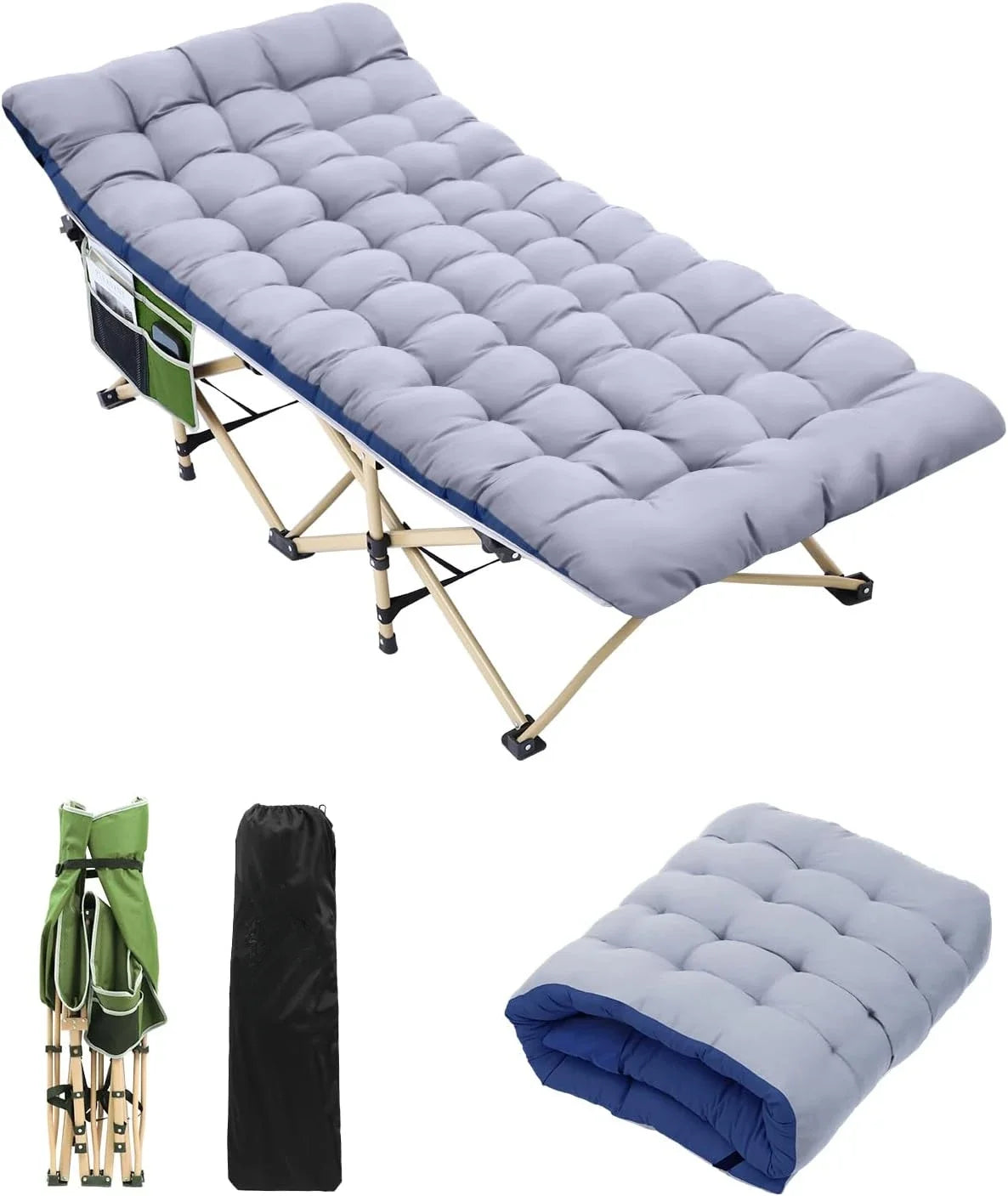 Camping Cots for Adults with Mattress Max Load 450 LBS