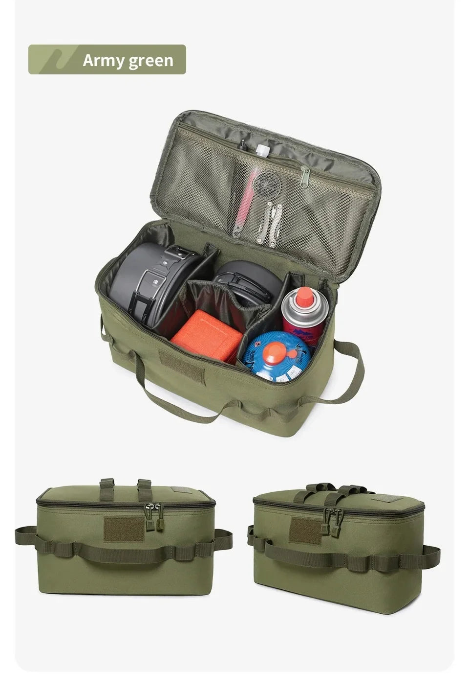 Outdoor Camping Gas Tank Storage Bag Large Capacity Ground Nail Tool Bag Gas Canister Picnic Cookware Utensils Kit Bag Gasmask