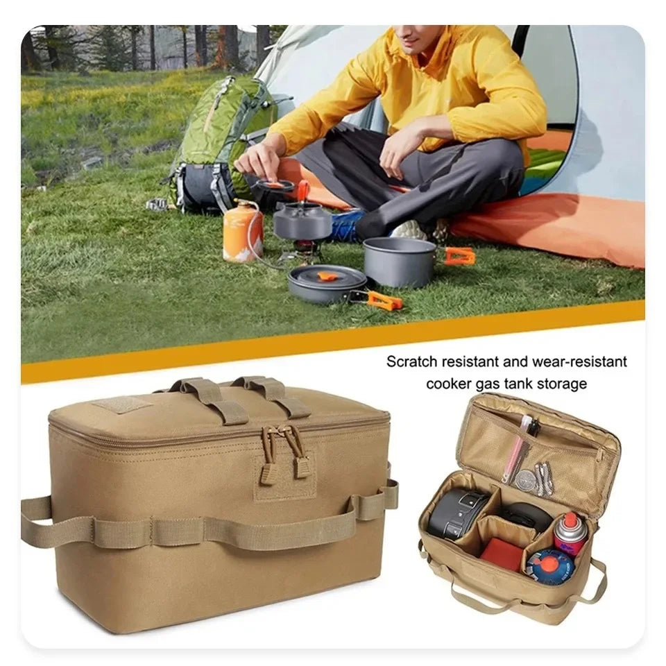 Outdoor Camping Gas Tank Storage Bag Large Capacity Ground Nail Tool Bag Gas Canister Picnic Cookware Utensils Kit Bag Gasmask