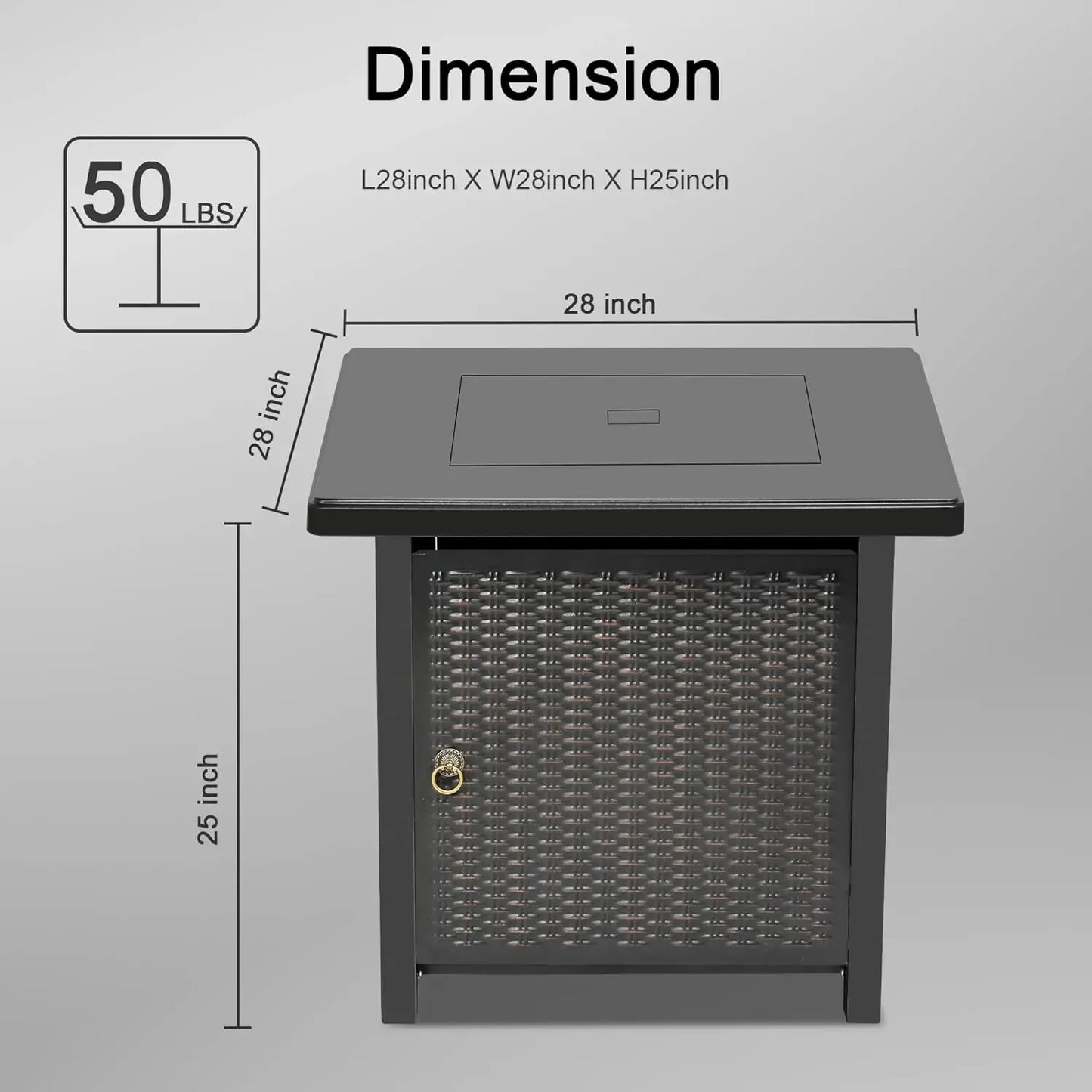 28 Inch Propane Fire Pit Table