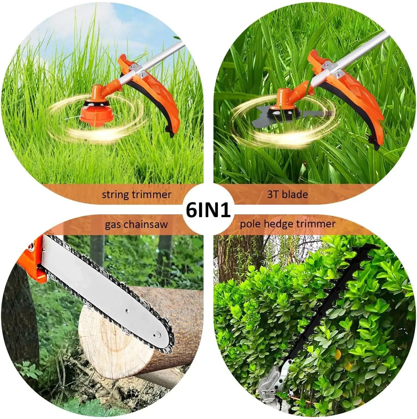 52cc 6 in 1 Multi Functional Garden Trimming Tools