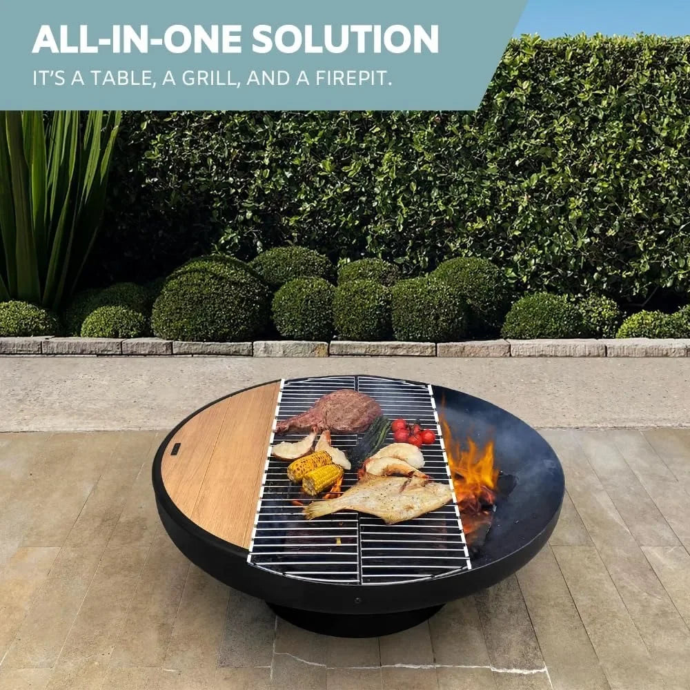 32 Inch Cast Iron Circular Fire Pit /Table with Grill