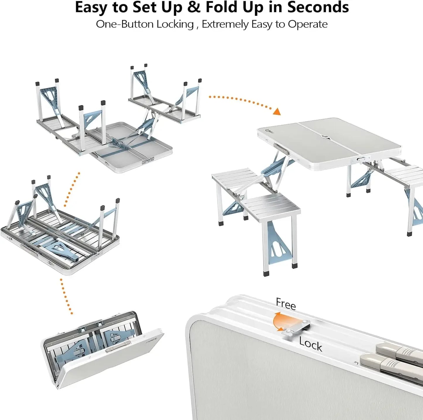 4Ft Folding Camping Picnic Table