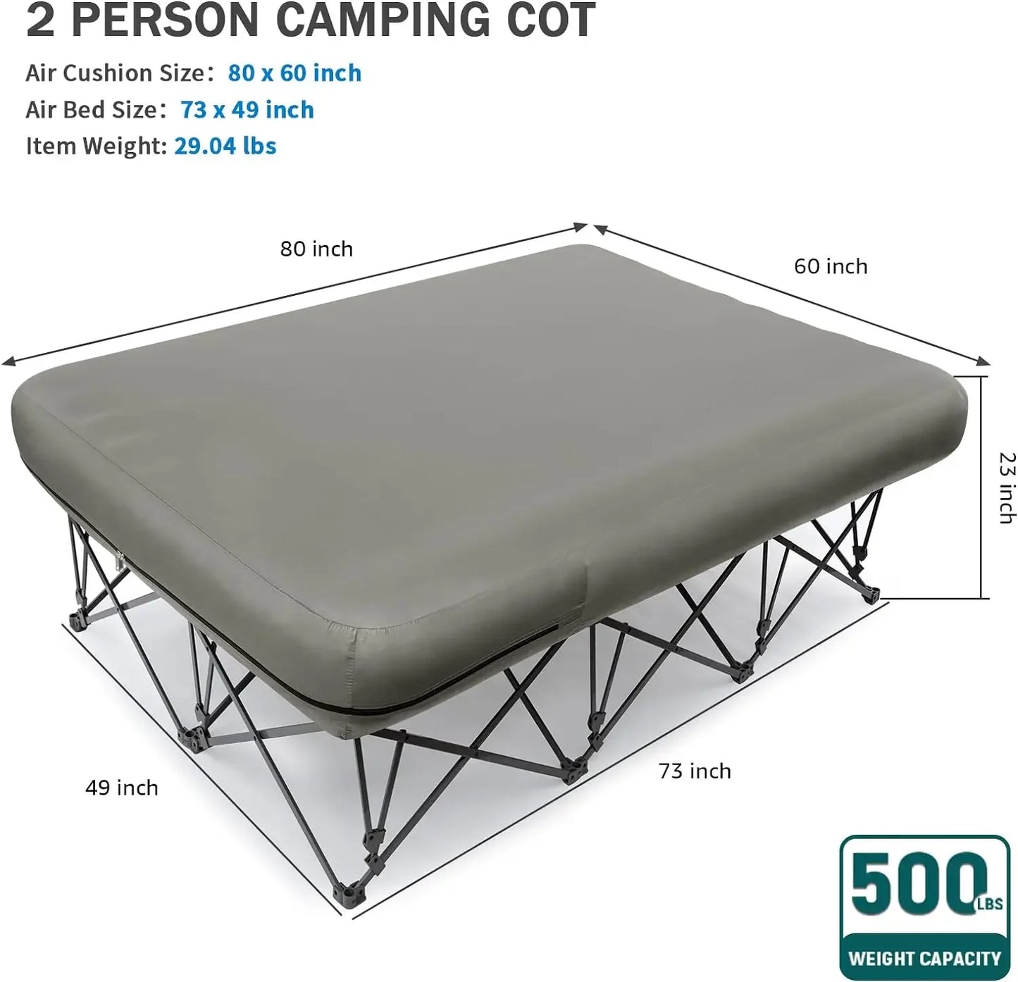 Folding Camping Bed with Inflatable Air Mattress