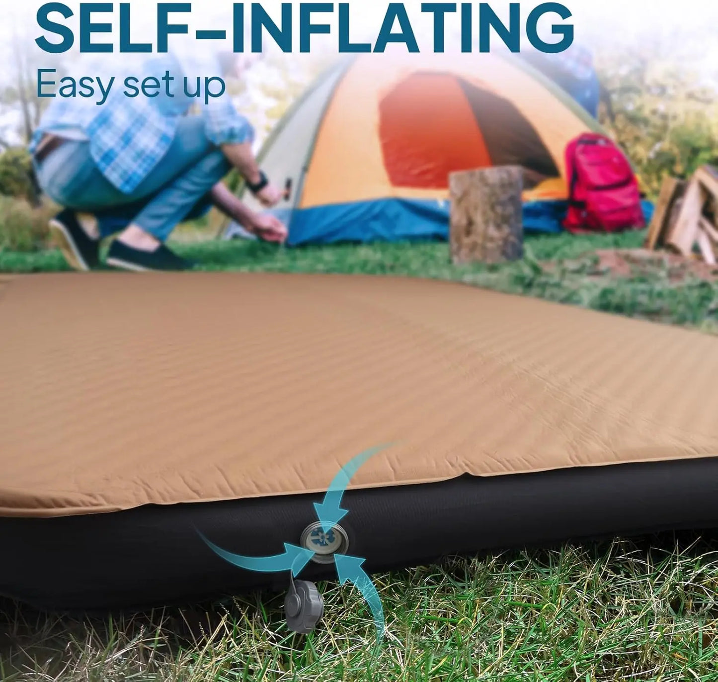 Air & Foam Camping Mattress, Self-Inflating