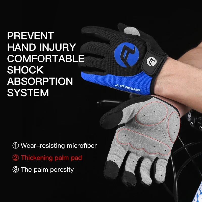 Men/Women Summer Full Finger Cycling Gloves-Black