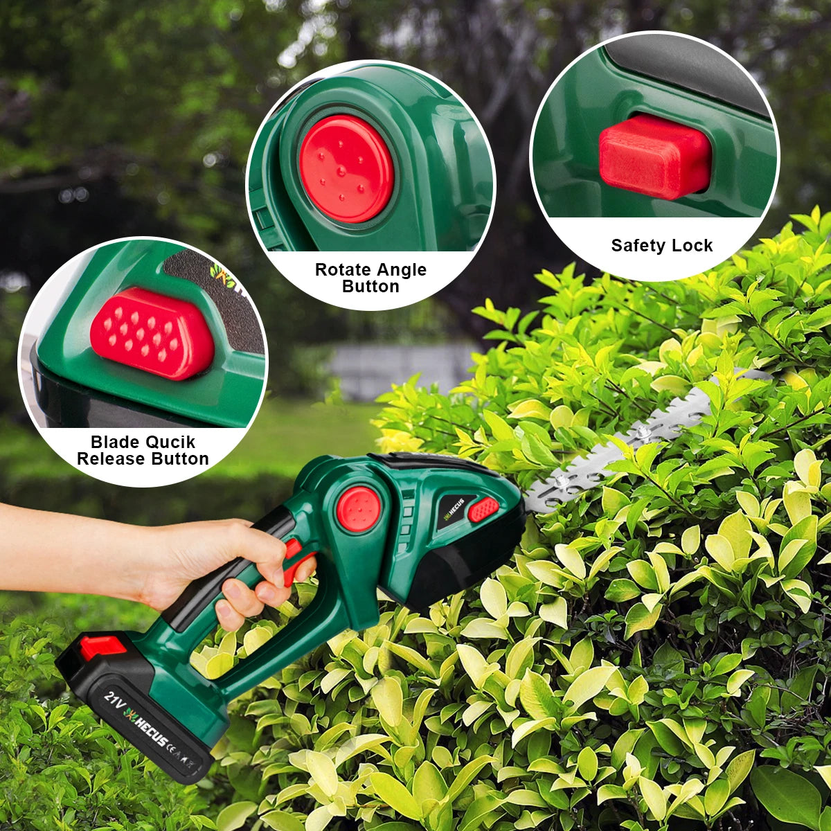 S 2 IN 1 Cordless Electric Hedge Trimmer