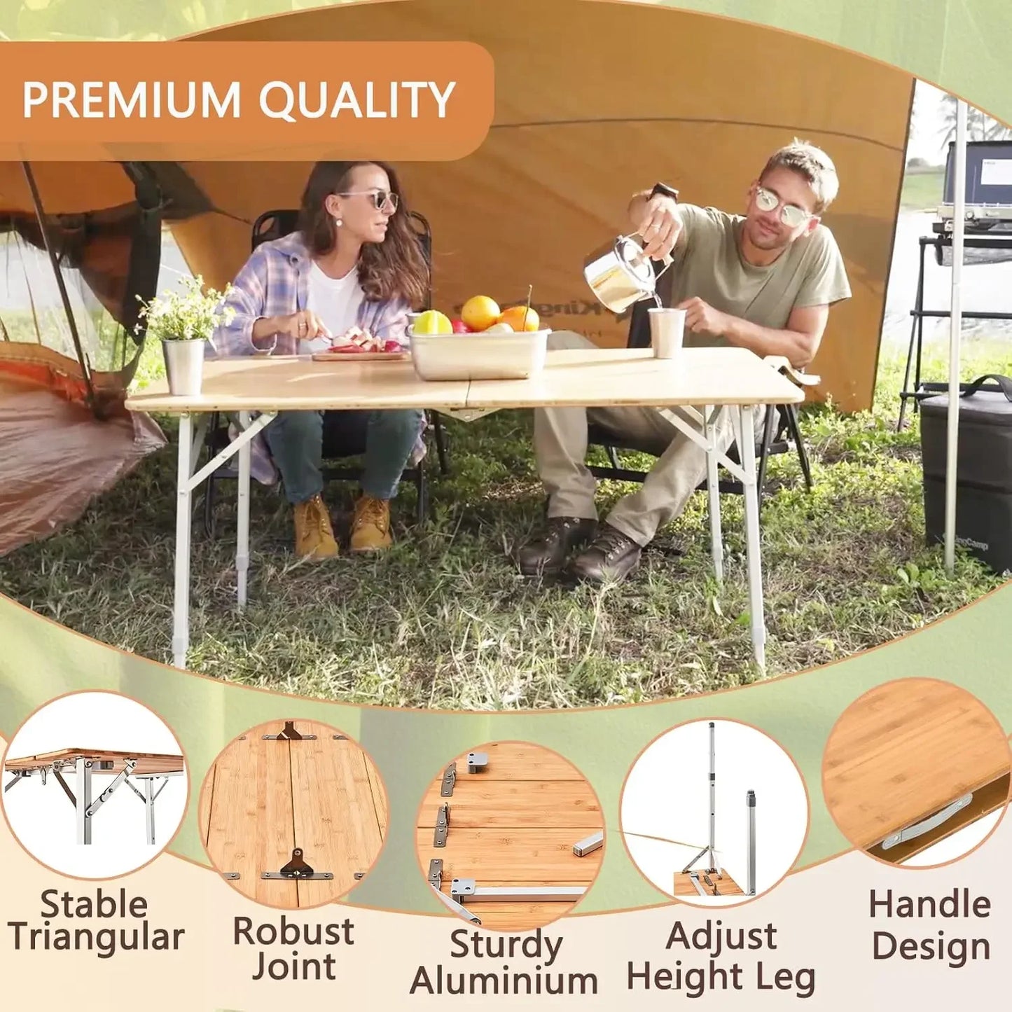 Bamboo Outdoor Folding Table