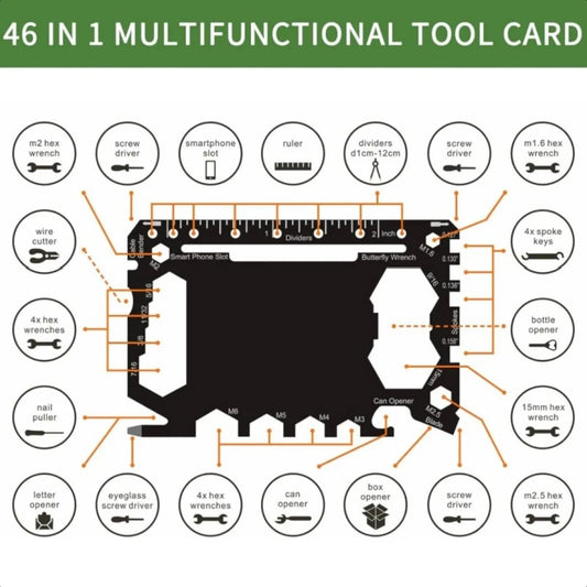 Multi Tool 46 in 1 Credit Card Size