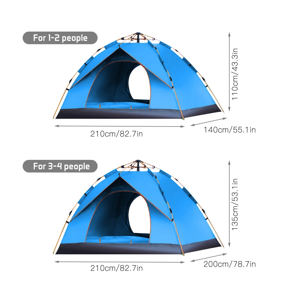 Pop Up, Water-resistant Tent for 3-4 People