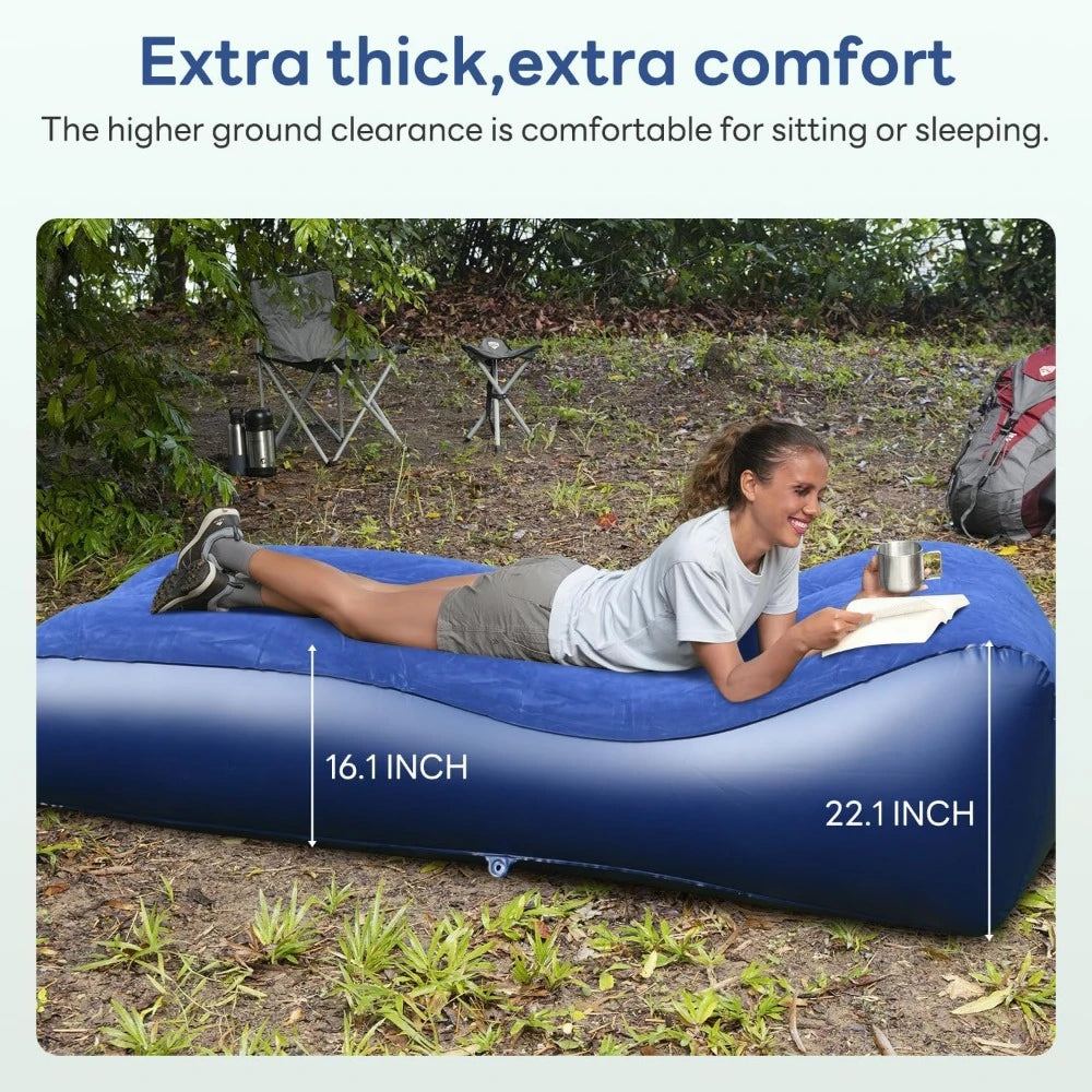 Ultra-Wide 35.4 ”, Self Inflatable Couch w/Built-in Pump