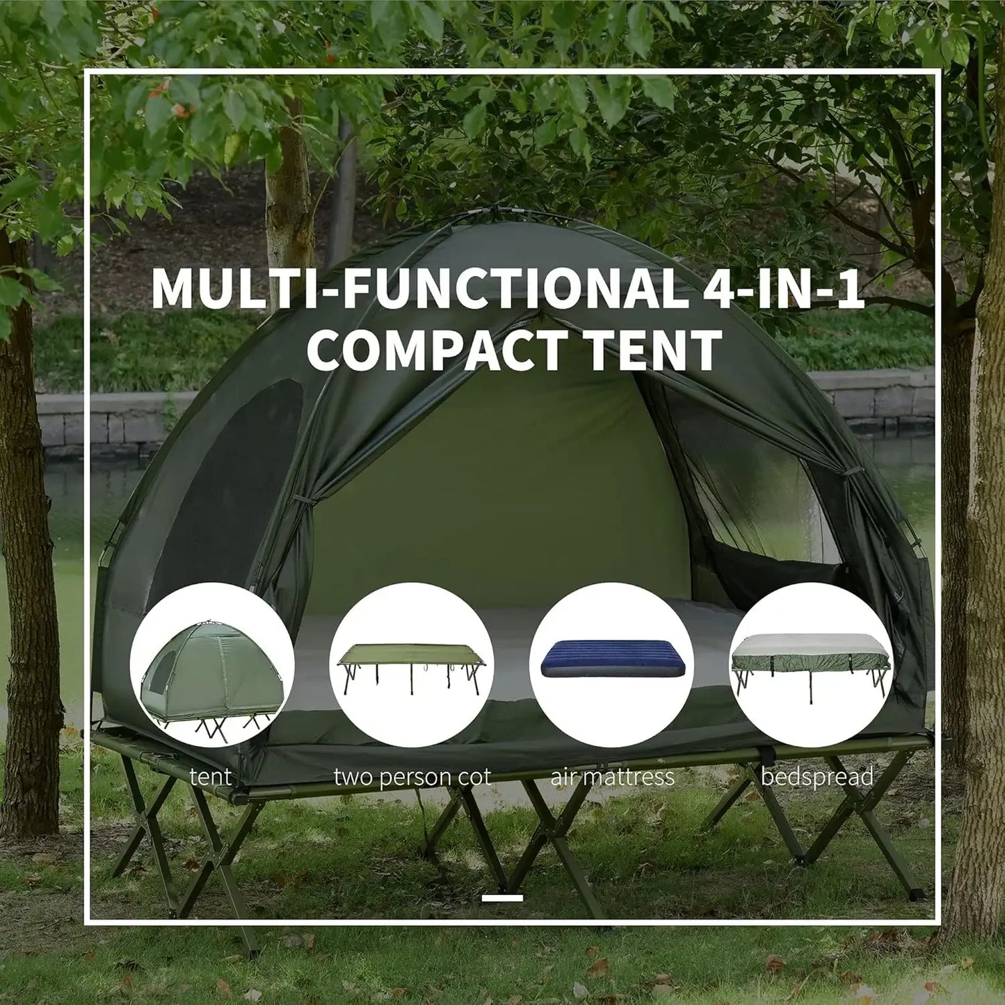 2 Person Camping Cot with Tent,