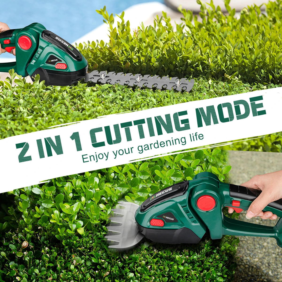 S 2 IN 1 Cordless Electric Hedge Trimmer