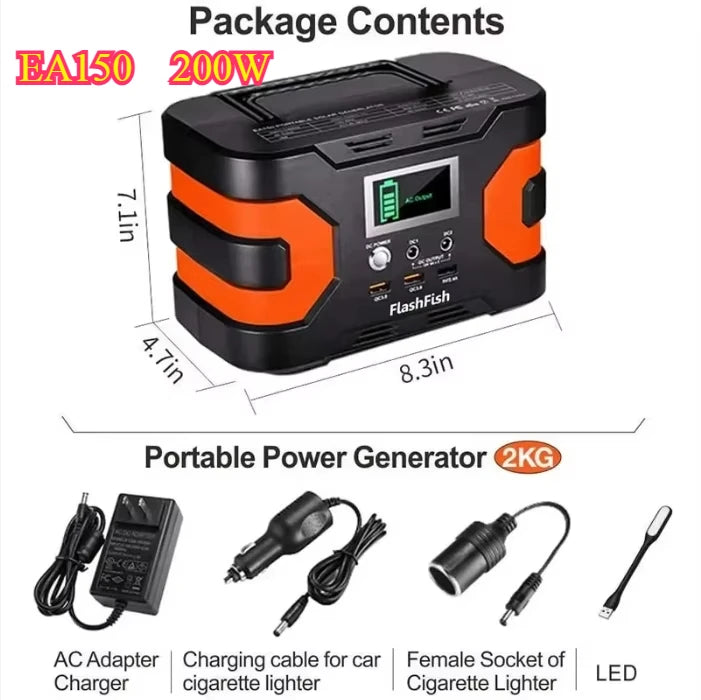 Portable Power Station 200-1000W Solar Equipment Generator