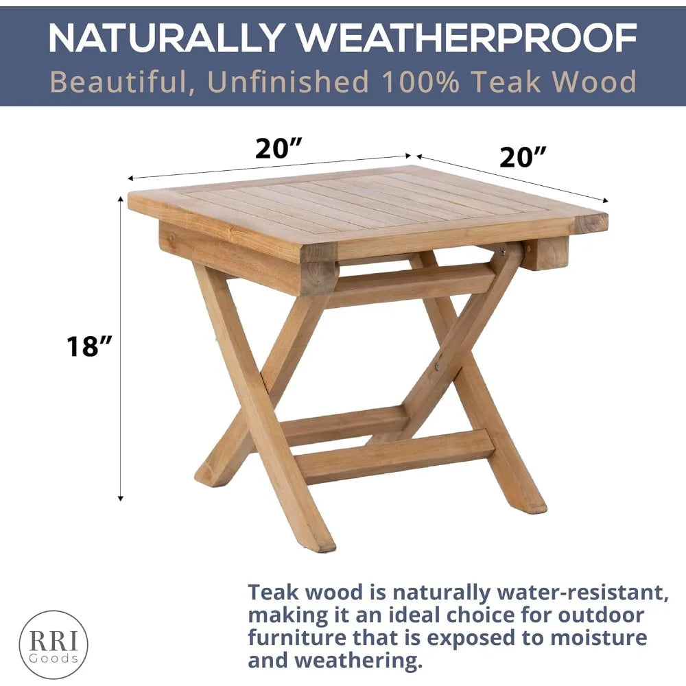 Folding 20”-Inch Outdoor Coffee Table - Camping/Backyard