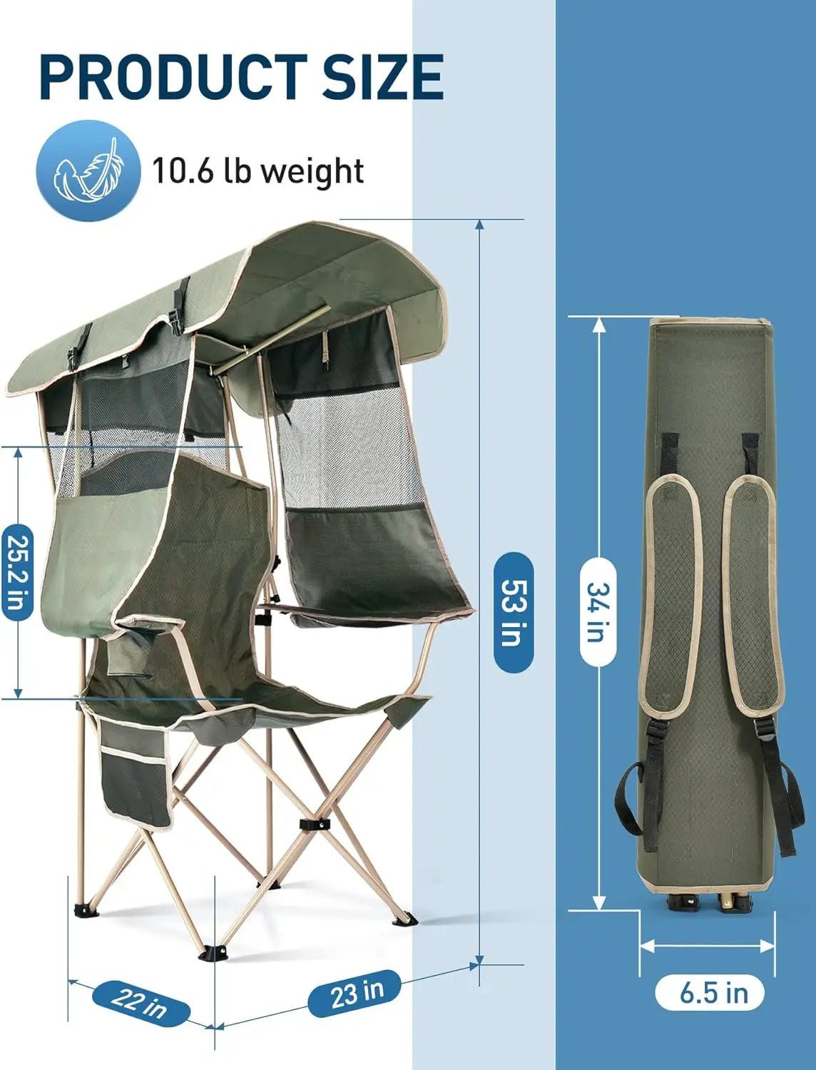 Folding Camping Chair with Canopy