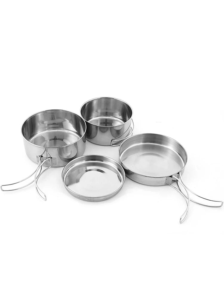 Outdoor Stainless-Steel Camping Cookware Set