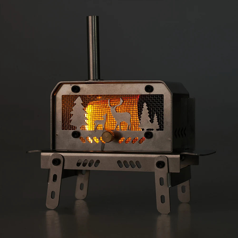 Stainless Steel Wood Stove with Chimney