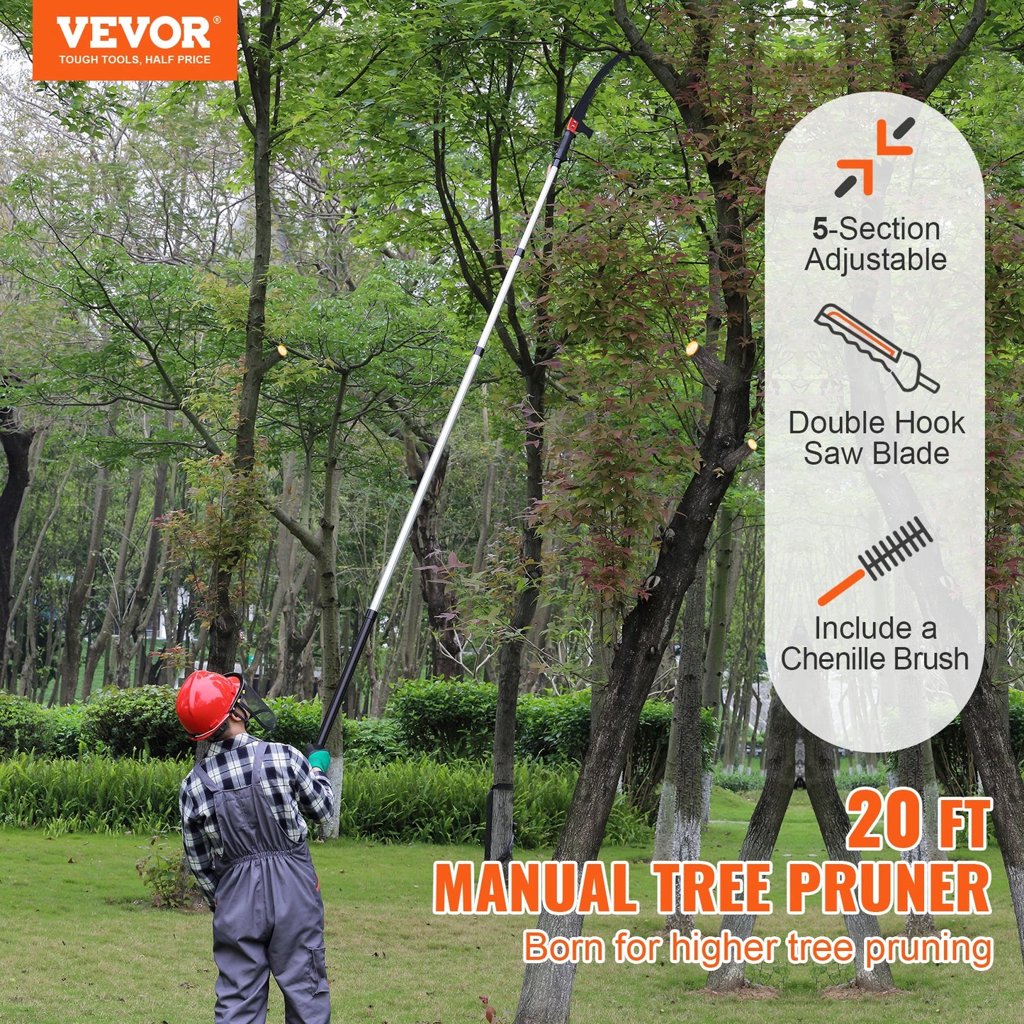 Manual Pole Saw, Extendable Tree Prune