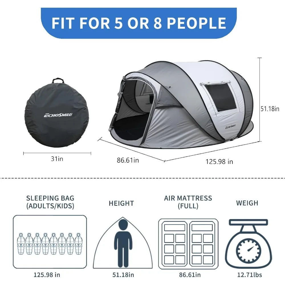 10 Person Pop Up Tent Easy Setup