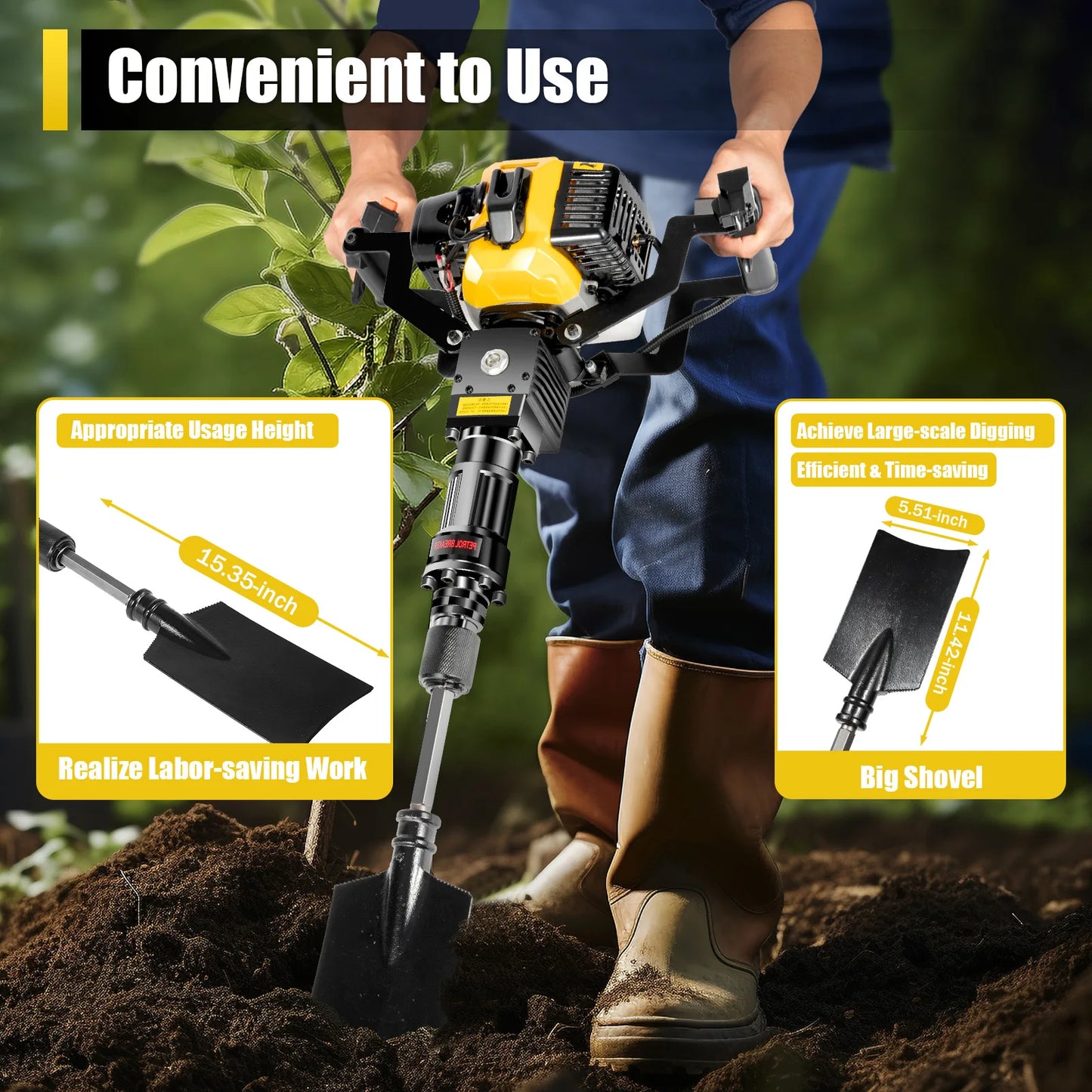 2 Stroke 52cc Portable Garden Tree Digger