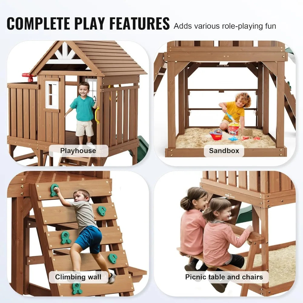 Kids Cottage Country Style Cedar Playhouse, Age2-8Years