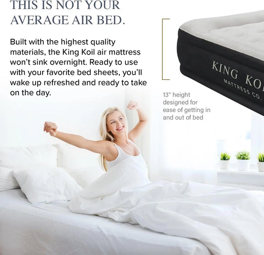 Pillow Top King Air Mattress with Built-in Pump