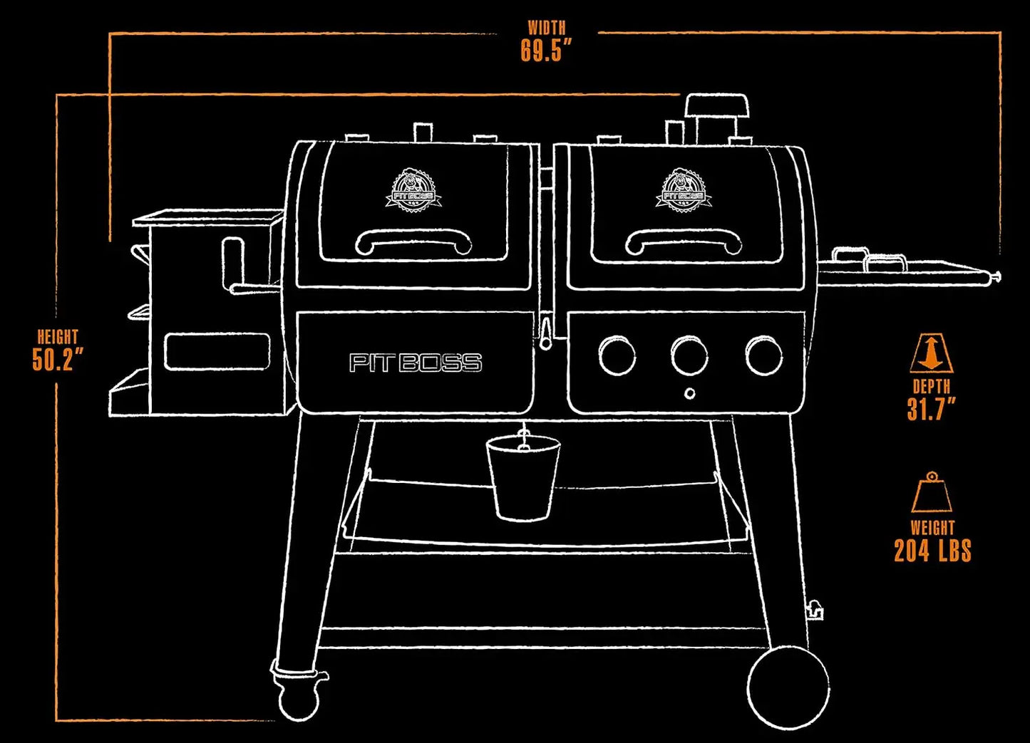 Wood Pellet and Gas Combo Grill