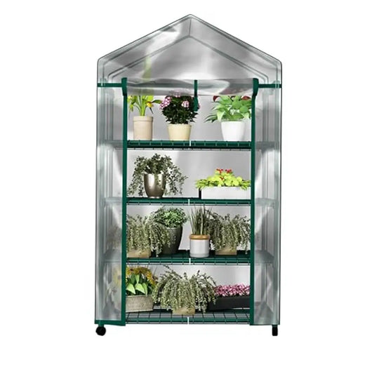 Mini Greenhouse with Locking Wheels and PVC Cover