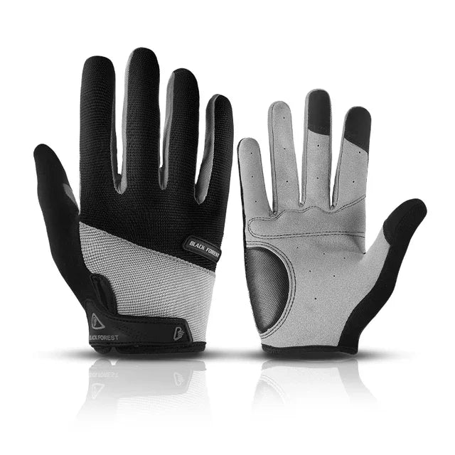 Men/Women Summer Full Finger Cycling Gloves-Black