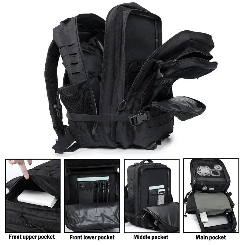 45L Tactical Backpack with Bottle Holder