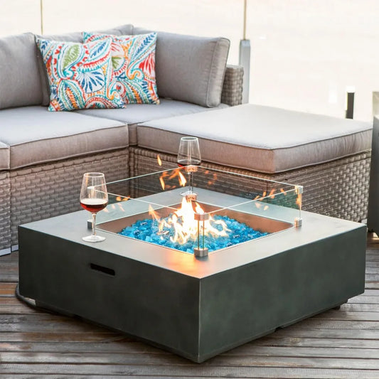 Outdoor Propane Square Fire Pit Table