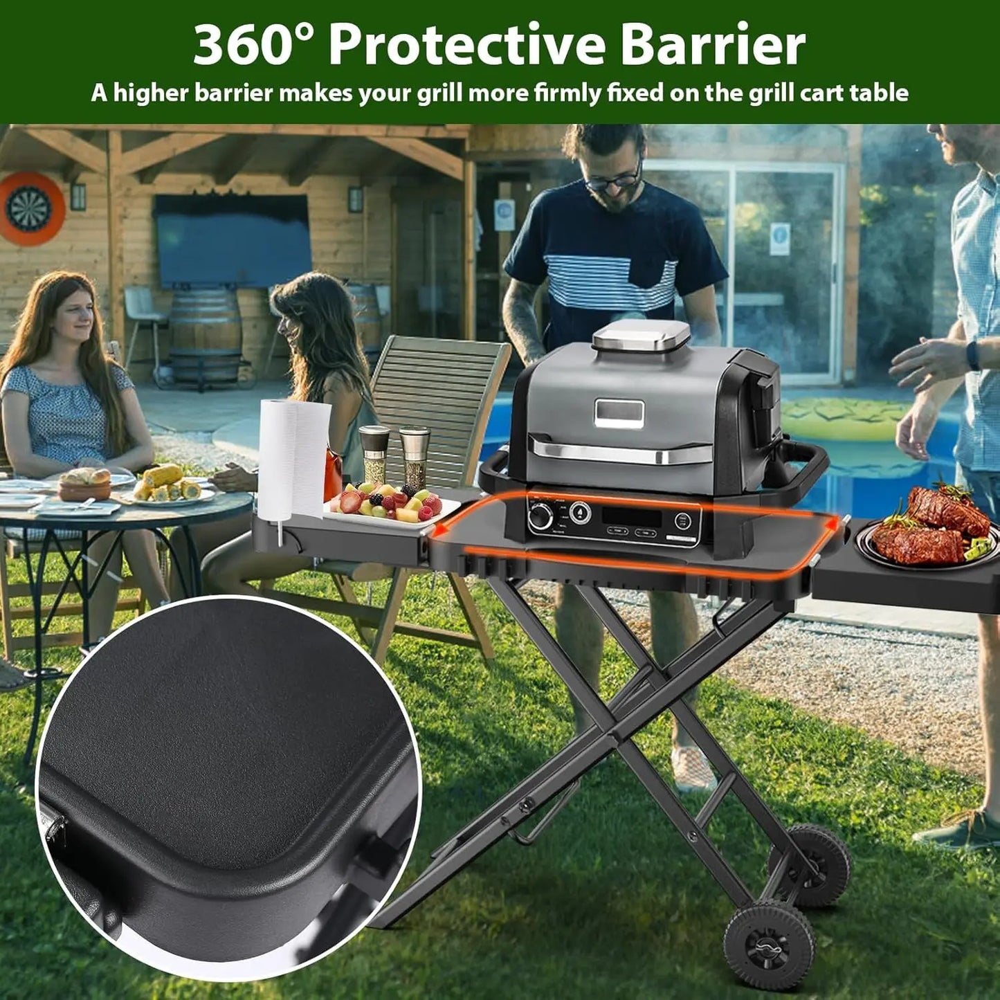 Outdoor Grill Table Cart