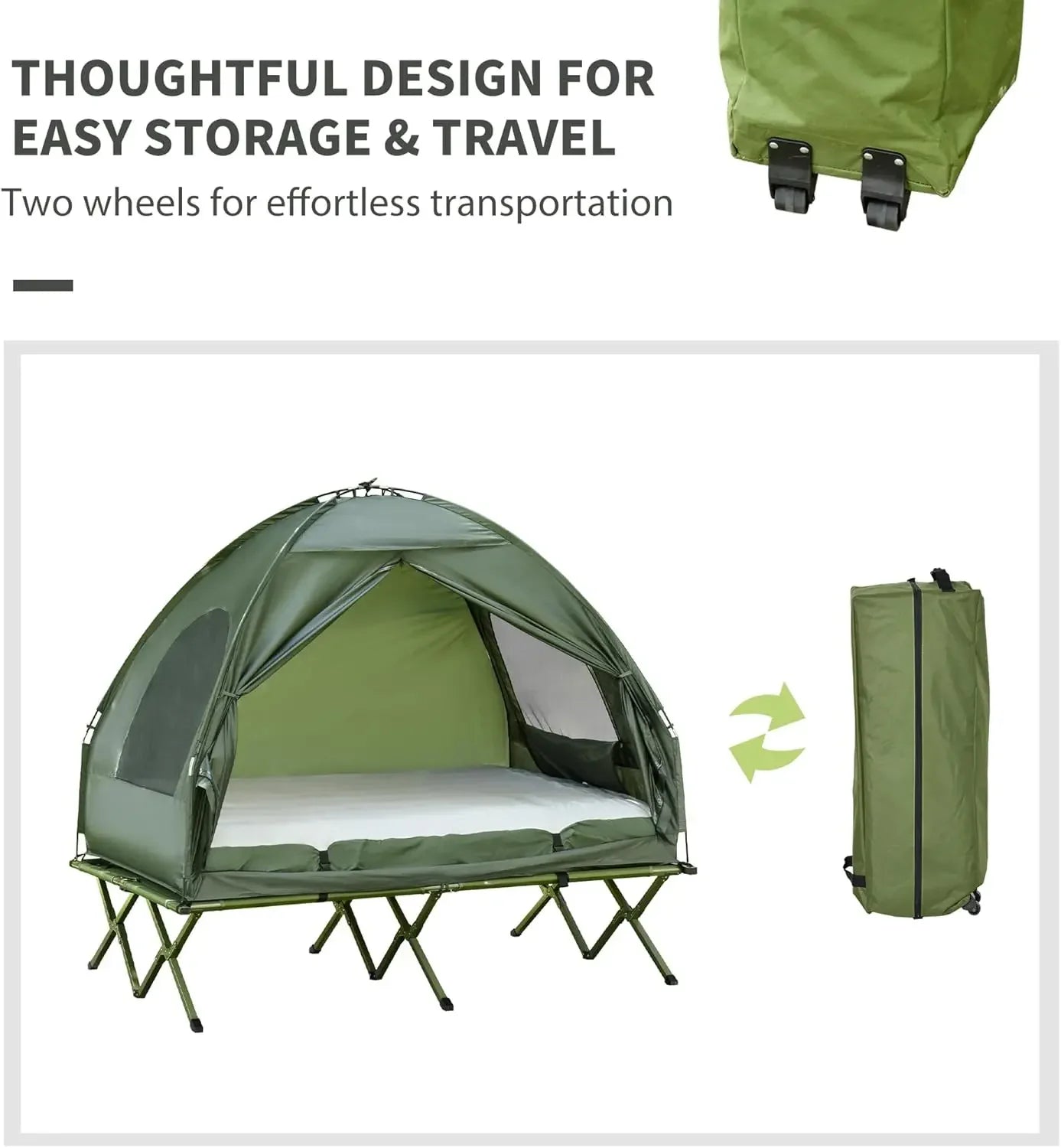 2 Person Camping Cot with Tent,