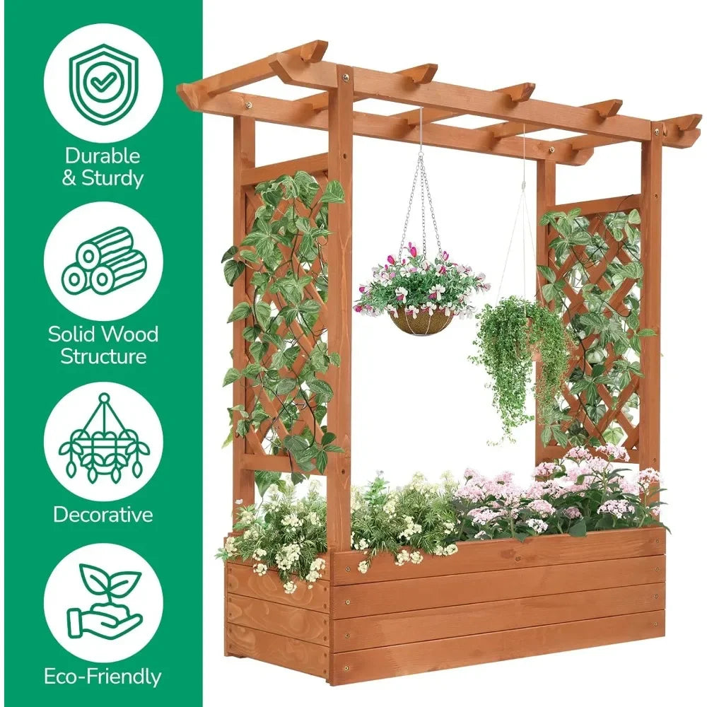 Raised Garden Bed with Trellis