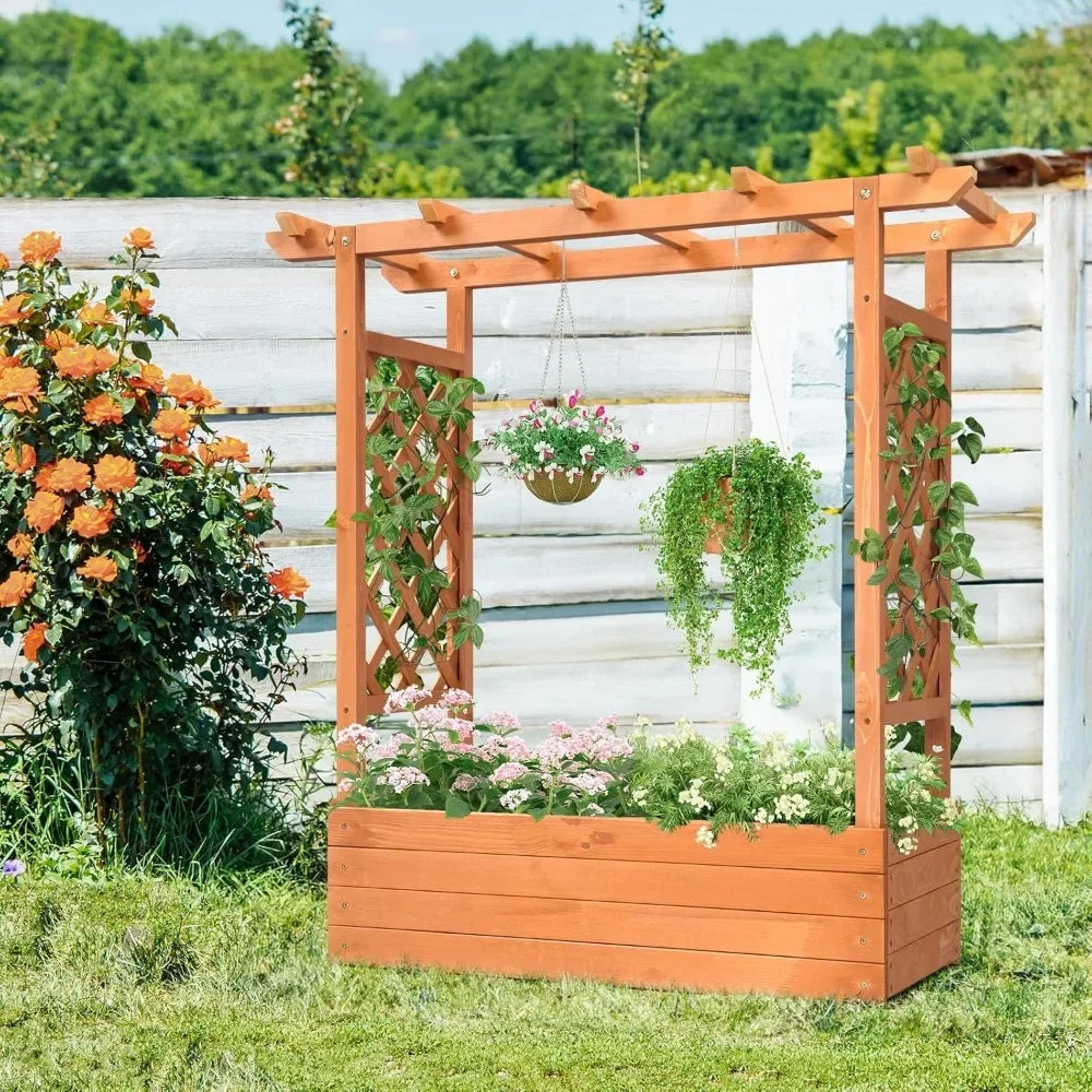 Raised Garden Bed with Trellis